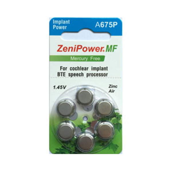 Pilas Zenipower 675P Implante Coclear (Sin Mercurio) - Ayudas tecnicas. Ayudas tecnicas sordos. Productos de ayuda
